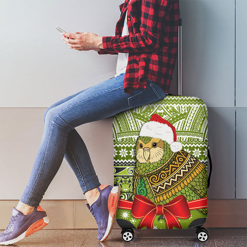 New Zealand Kakapo Christmas Luggage Cover Maori Inspired Knitted Patterns