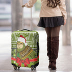 New Zealand Kakapo Christmas Luggage Cover Maori Inspired Knitted Patterns