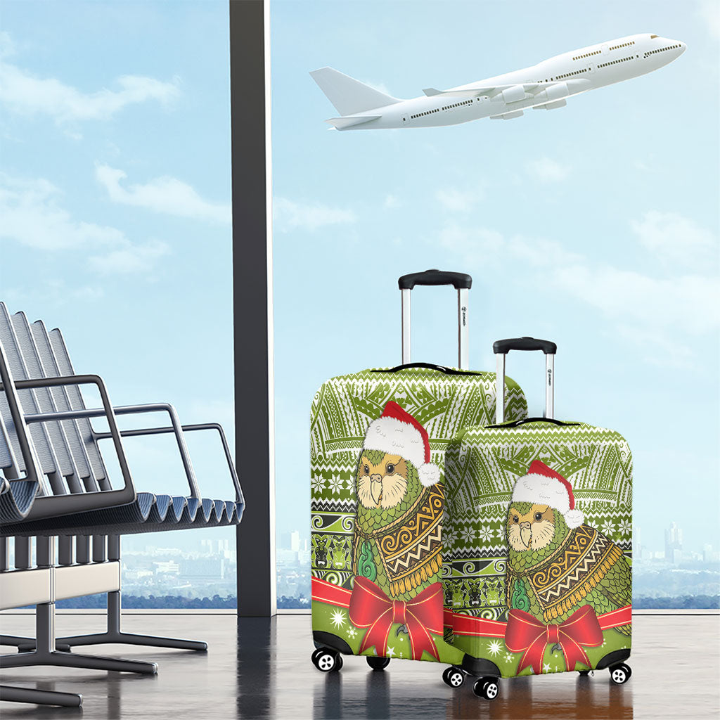 New Zealand Kakapo Christmas Luggage Cover Maori Inspired Knitted Patterns