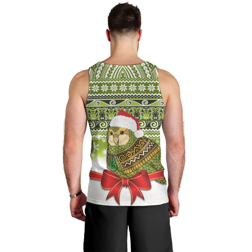 New Zealand Kakapo Christmas Men Tank Top Maori Inspired Knitted Patterns