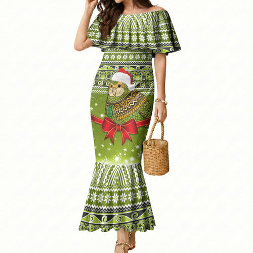 New Zealand Kakapo Christmas Mermaid Dress Maori Inspired Knitted Patterns