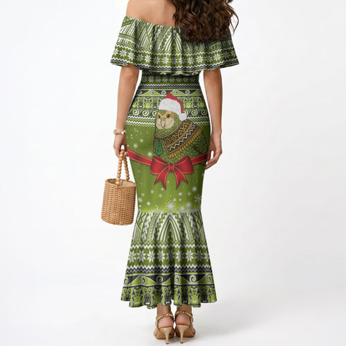 New Zealand Kakapo Christmas Mermaid Dress Maori Inspired Knitted Patterns