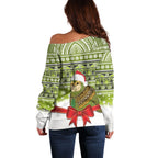 New Zealand Kakapo Christmas Off Shoulder Sweater Maori Inspired Knitted Patterns
