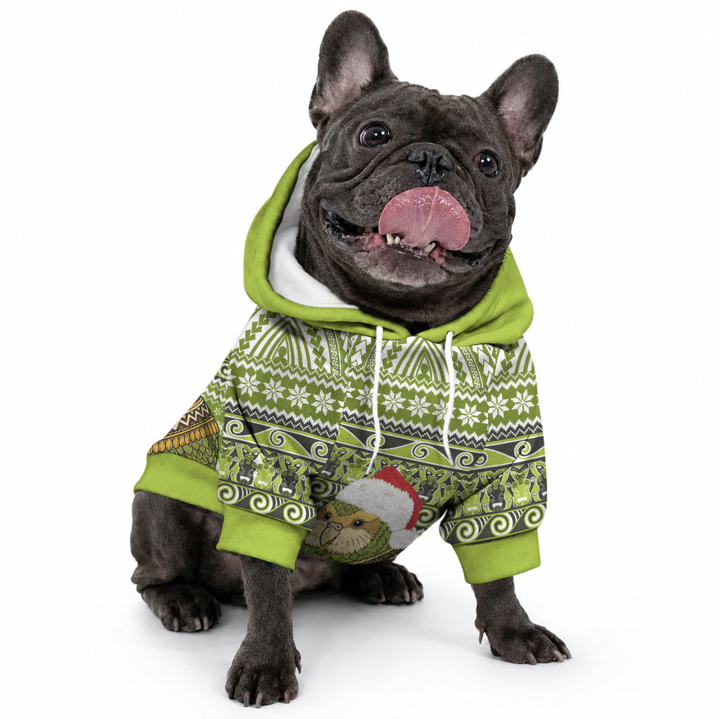New Zealand Kakapo Christmas Pet Hoodie Maori Inspired Knitted Patterns