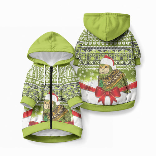 New Zealand Kakapo Christmas Pet Hoodie Maori Inspired Knitted Patterns