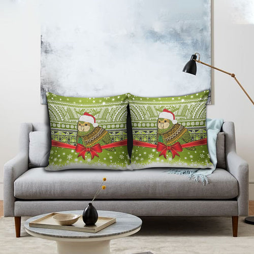 New Zealand Kakapo Christmas Pillow Cover Maori Inspired Knitted Patterns