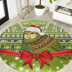New Zealand Kakapo Christmas Round Carpet Maori Inspired Knitted Patterns