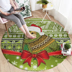 New Zealand Kakapo Christmas Round Carpet Maori Inspired Knitted Patterns