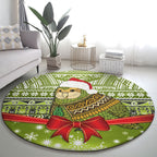 New Zealand Kakapo Christmas Round Carpet Maori Inspired Knitted Patterns