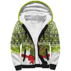 New Zealand Kakapo Christmas Sherpa Hoodie Maori Inspired Knitted Patterns