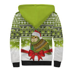 New Zealand Kakapo Christmas Sherpa Hoodie Maori Inspired Knitted Patterns