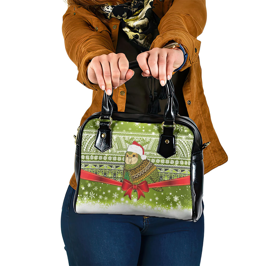 New Zealand Kakapo Christmas Shoulder Handbag Maori Inspired Knitted Patterns