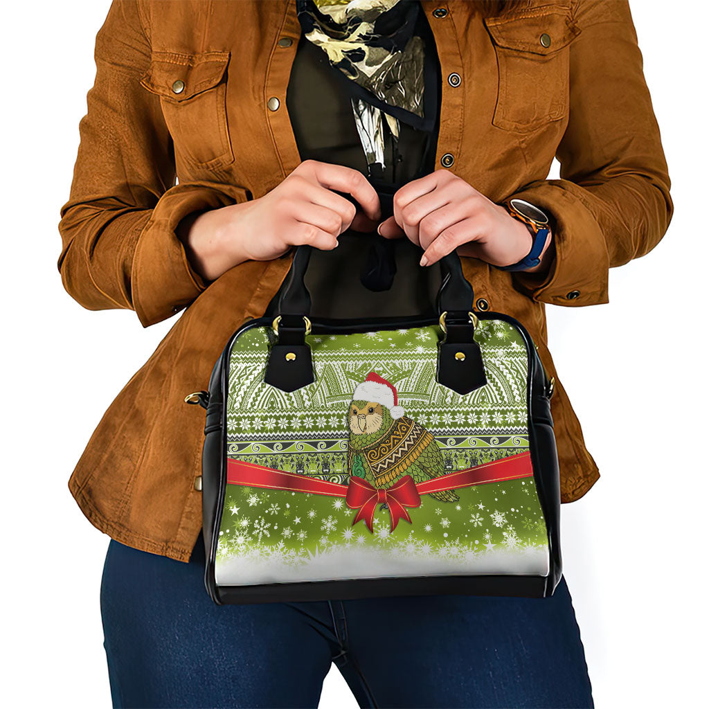New Zealand Kakapo Christmas Shoulder Handbag Maori Inspired Knitted Patterns