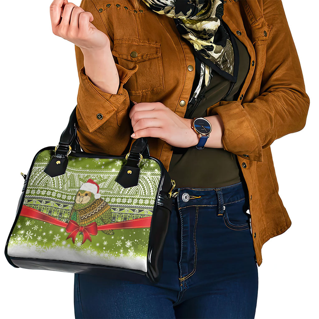 New Zealand Kakapo Christmas Shoulder Handbag Maori Inspired Knitted Patterns