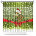 New Zealand Kakapo Christmas Shower Curtain Maori Inspired Knitted Patterns