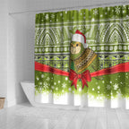 New Zealand Kakapo Christmas Shower Curtain Maori Inspired Knitted Patterns