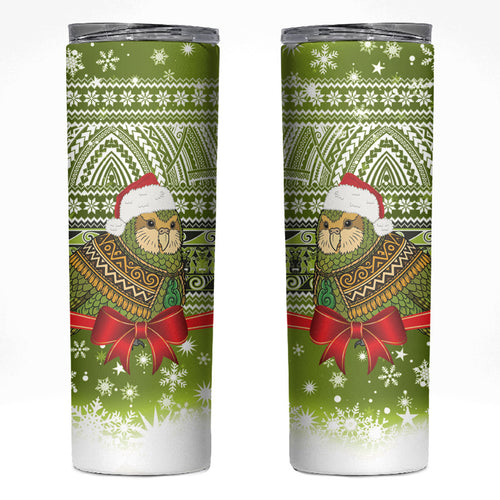 New Zealand Kakapo Christmas Skinny Tumbler Maori Inspired Knitted Patterns