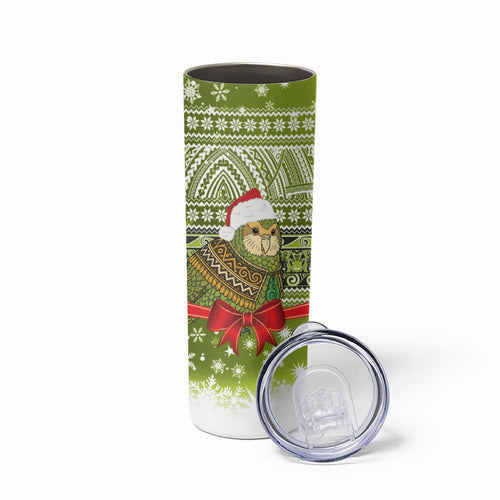 New Zealand Kakapo Christmas Skinny Tumbler Maori Inspired Knitted Patterns