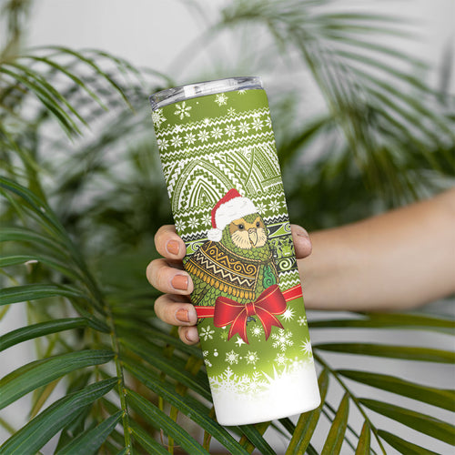 New Zealand Kakapo Christmas Skinny Tumbler Maori Inspired Knitted Patterns