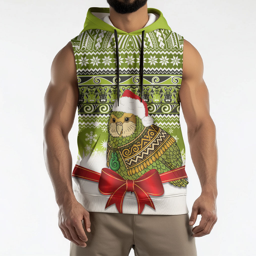 New Zealand Kakapo Christmas Sleeveless Hoodie Maori Inspired Knitted Patterns