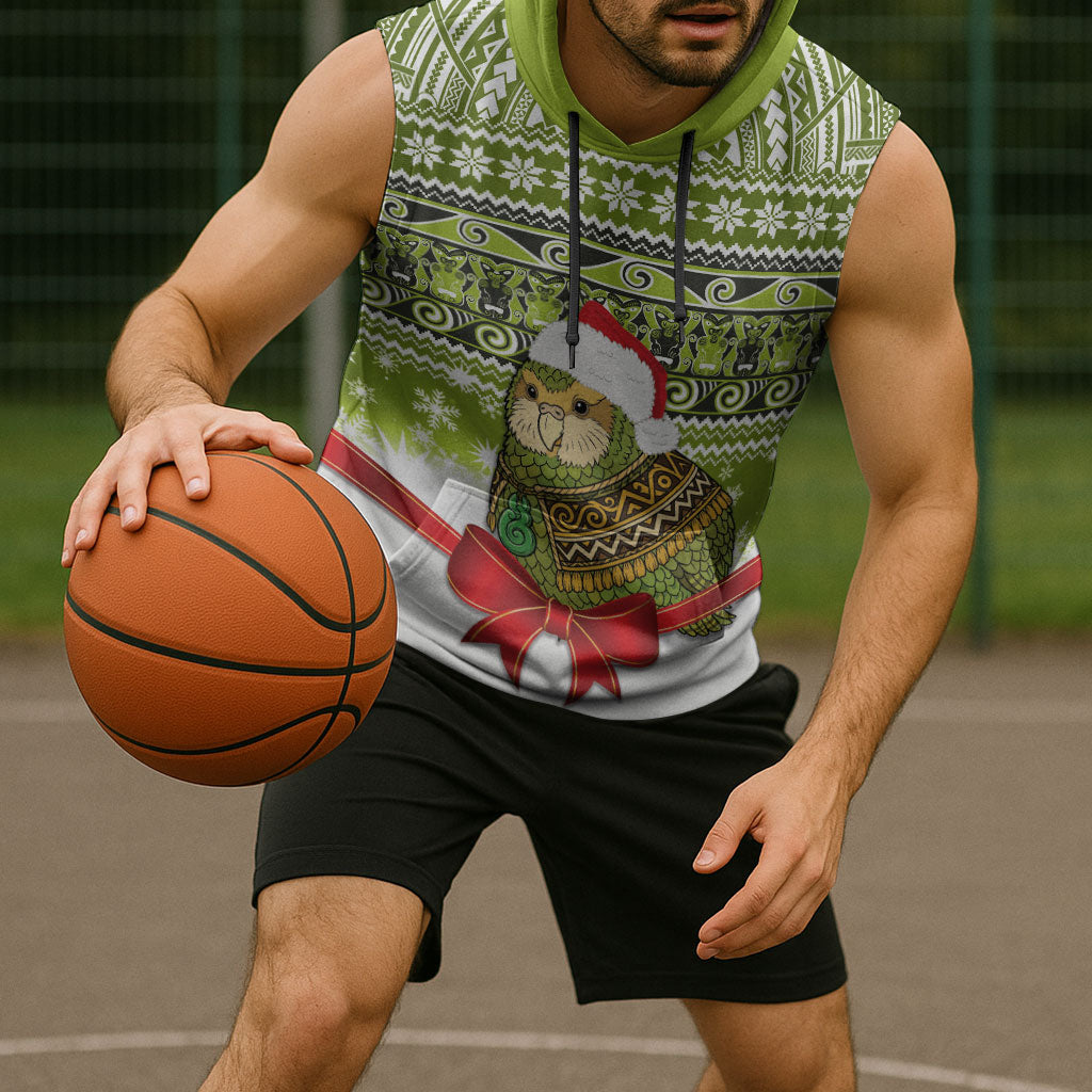 New Zealand Kakapo Christmas Sleeveless Hoodie Maori Inspired Knitted Patterns