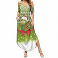 New Zealand Kakapo Christmas Summer Maxi Dress Maori Inspired Knitted Patterns