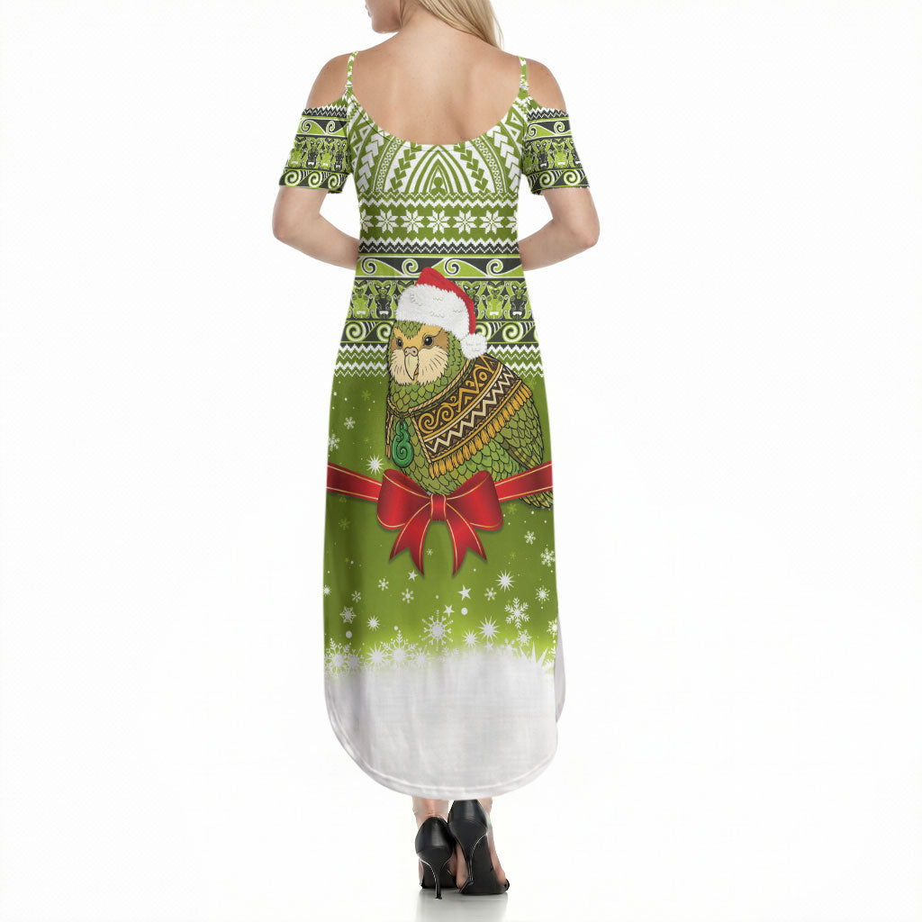 New Zealand Kakapo Christmas Summer Maxi Dress Maori Inspired Knitted Patterns