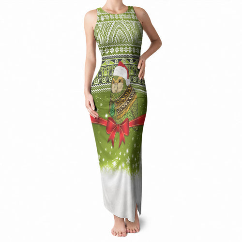 New Zealand Kakapo Christmas Tank Maxi Dress Maori Inspired Knitted Patterns