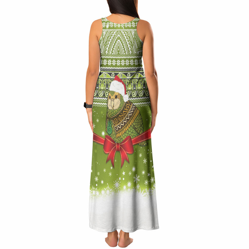 New Zealand Kakapo Christmas Tank Maxi Dress Maori Inspired Knitted Patterns