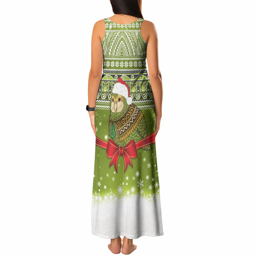New Zealand Kakapo Christmas Tank Maxi Dress Maori Inspired Knitted Patterns
