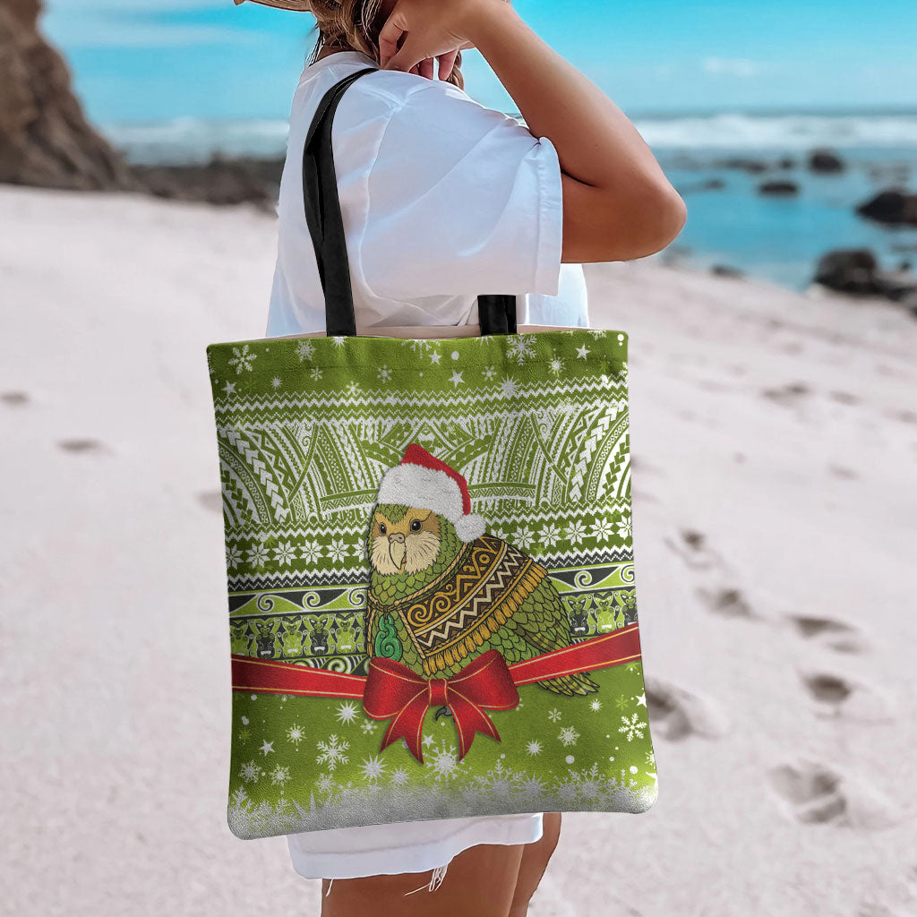 New Zealand Kakapo Christmas Tote Bag Maori Inspired Knitted Patterns