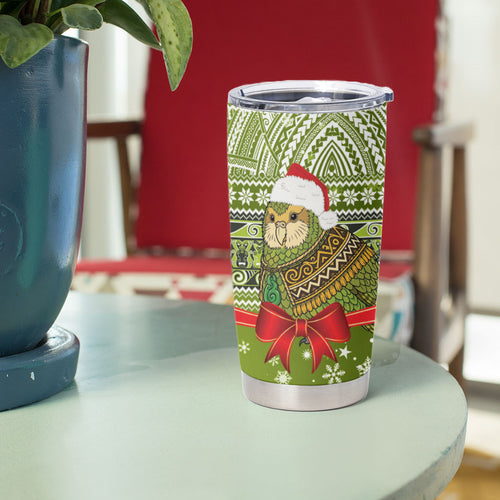 New Zealand Kakapo Christmas Tumbler Cup Maori Inspired Knitted Patterns