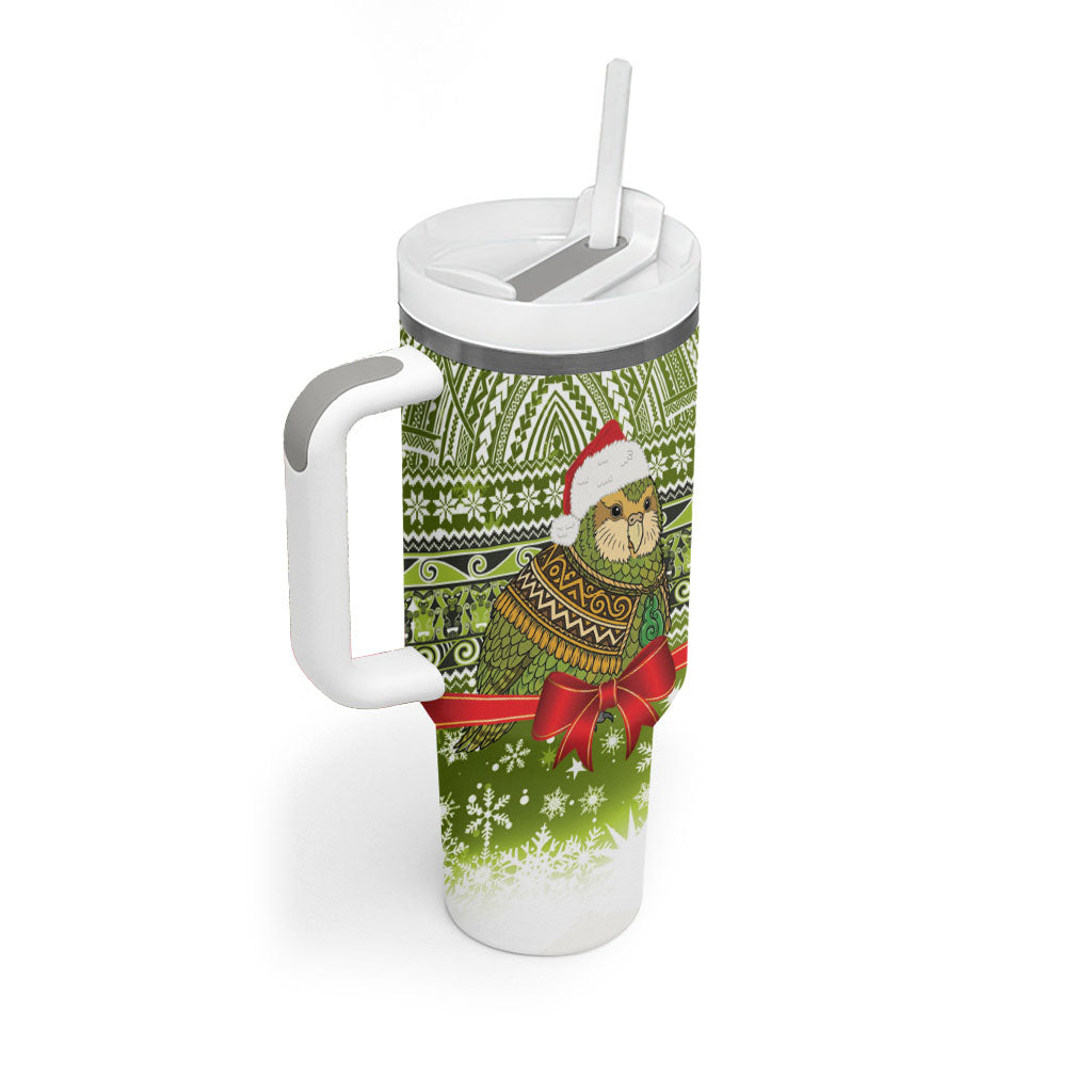 New Zealand Kakapo Christmas Tumbler With Handle Maori Inspired Knitted Patterns