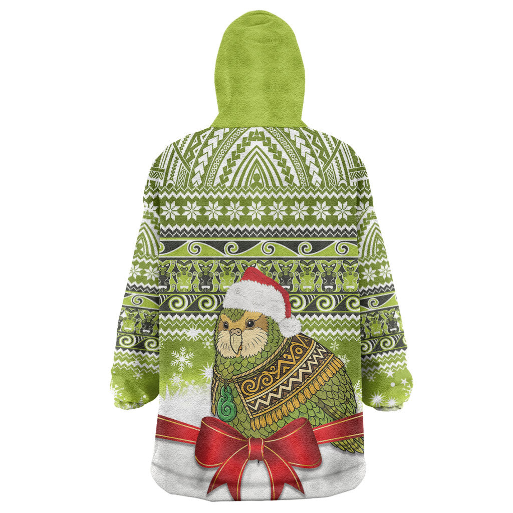 New Zealand Kakapo Christmas Wearable Blanket Hoodie Maori Inspired Knitted Patterns