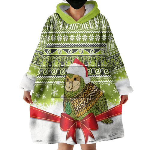 New Zealand Kakapo Christmas Wearable Blanket Hoodie Maori Inspired Knitted Patterns