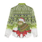 New Zealand Kakapo Christmas Women Casual Shirt Maori Inspired Knitted Patterns