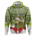 New Zealand Kakapo Christmas Zip Hoodie Maori Inspired Knitted Patterns