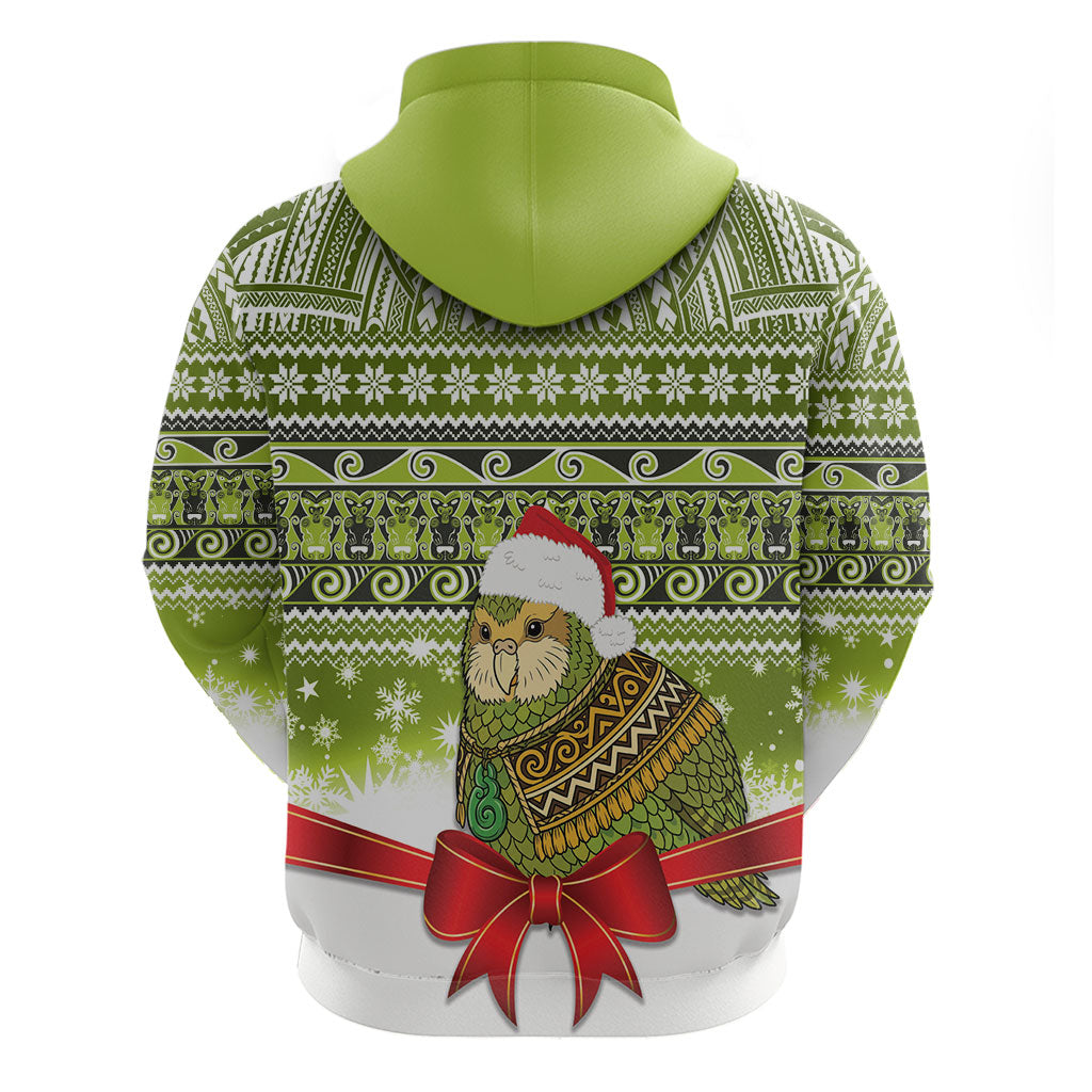 New Zealand Kakapo Christmas Zip Hoodie Maori Inspired Knitted Patterns