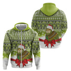 New Zealand Kakapo Christmas Zip Hoodie Maori Inspired Knitted Patterns