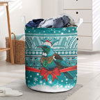 New Zealand Tui Bird Christmas Laundry Basket Maori Inspired Knitted Patterns