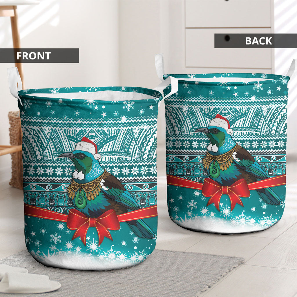 New Zealand Tui Bird Christmas Laundry Basket Maori Inspired Knitted Patterns