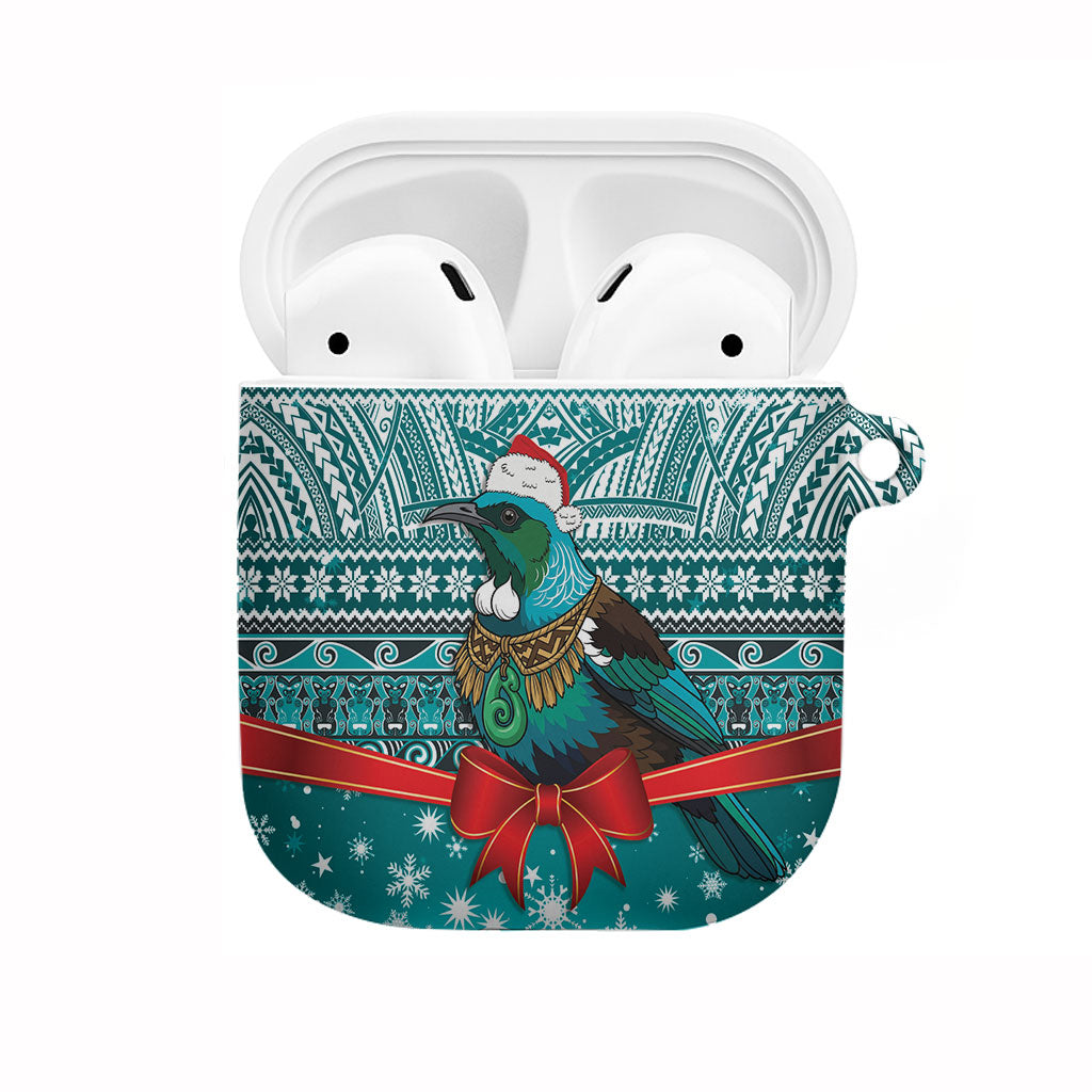 New Zealand Tui Bird Christmas AirPods Case Maori Inspired Knitted Patterns