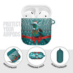 New Zealand Tui Bird Christmas AirPods Case Maori Inspired Knitted Patterns