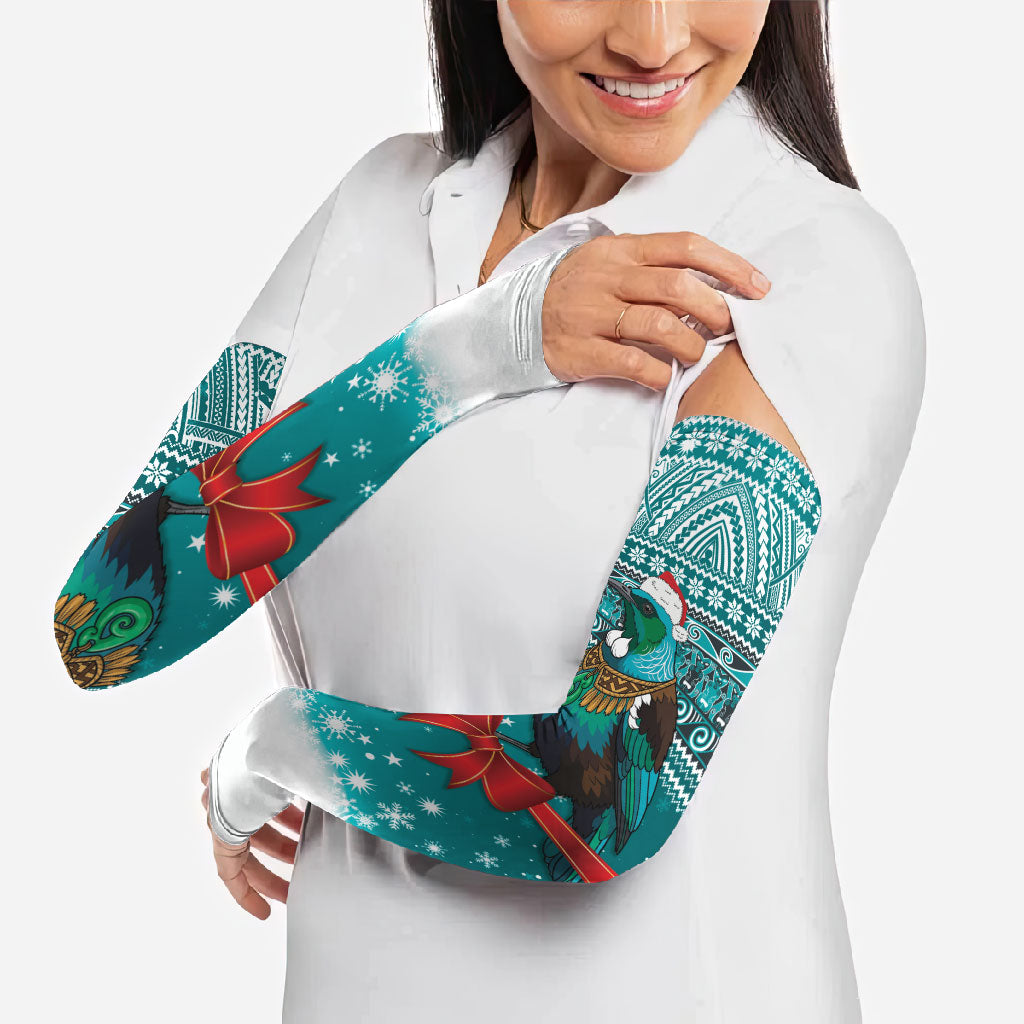 New Zealand Tui Bird Christmas Arm Sleeves Maori Inspired Knitted Patterns