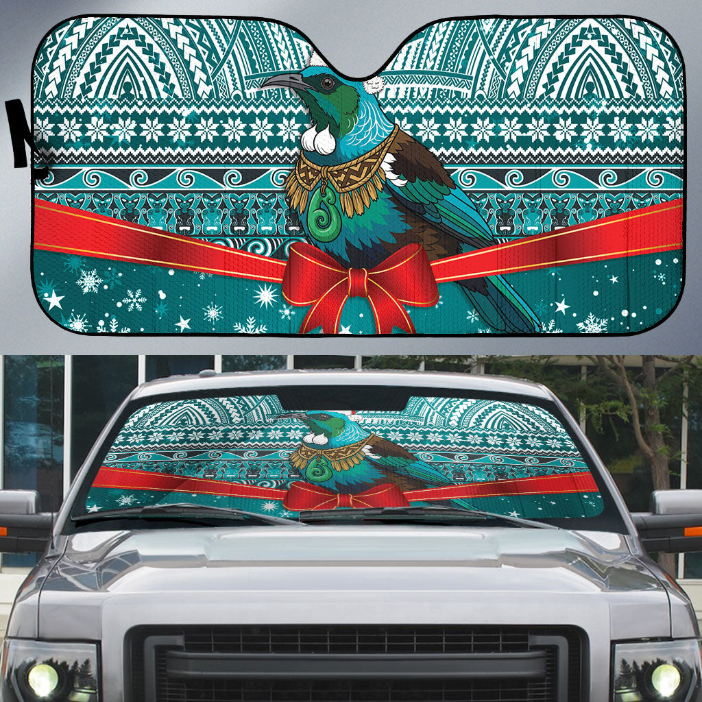 New Zealand Tui Bird Christmas Auto Sun Shade Maori Inspired Knitted Patterns