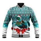 New Zealand Tui Bird Christmas Baseball Jacket Maori Inspired Knitted Patterns