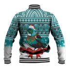 New Zealand Tui Bird Christmas Baseball Jacket Maori Inspired Knitted Patterns
