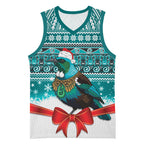 New Zealand Tui Bird Christmas Basketball Jersey Maori Inspired Knitted Patterns