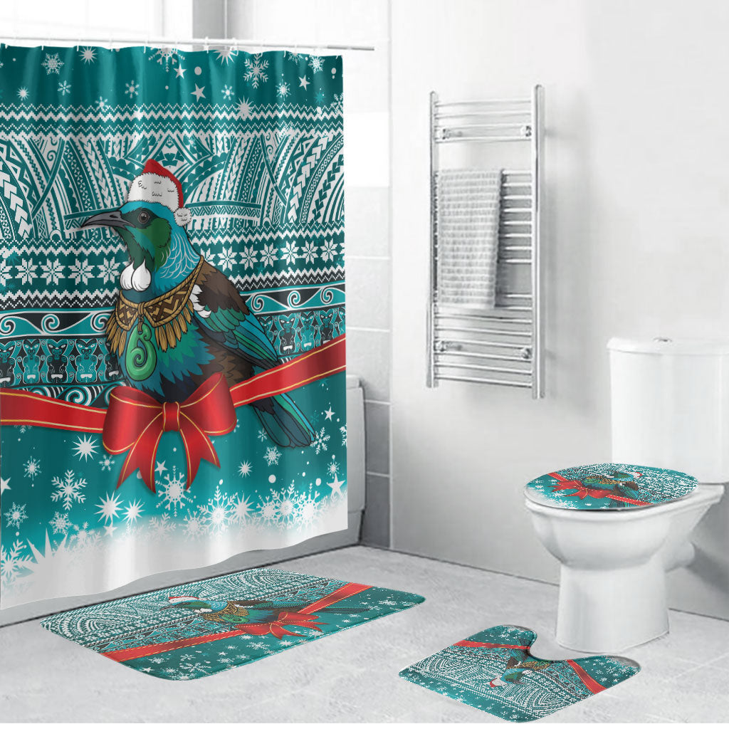 New Zealand Tui Bird Christmas Bathroom Set Maori Inspired Knitted Patterns