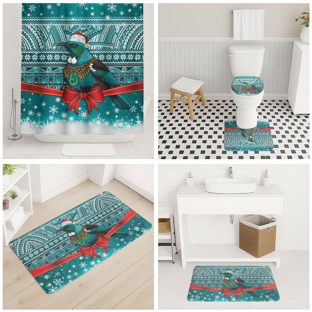 New Zealand Tui Bird Christmas Bathroom Set Maori Inspired Knitted Patterns